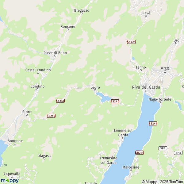 La carte pour la ville de Ledro 38067