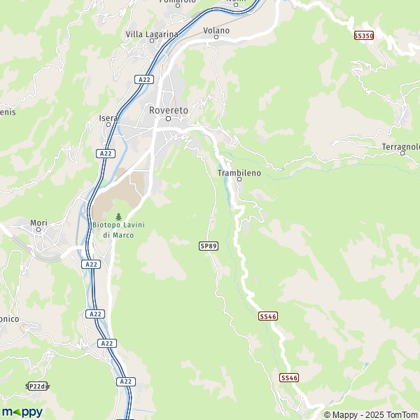 La carte pour la ville de Rovereto 38068