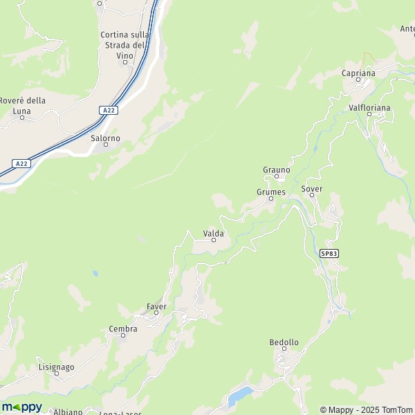 La carte pour la ville de Altavalle 38092