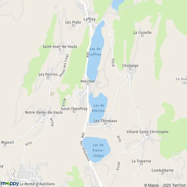 Plan SaintThéoffrey carte de SaintThéoffrey (38119) et infos pratiques