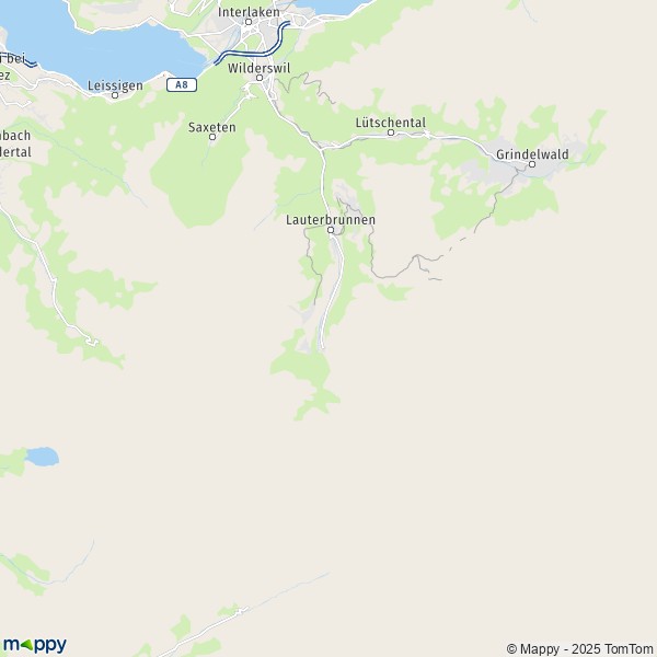 La carte pour la ville de Lauterbrunnen 3812-3826