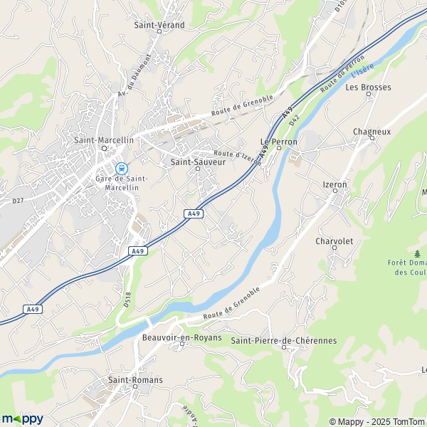 La carte pour la ville de Saint-Sauveur 38160