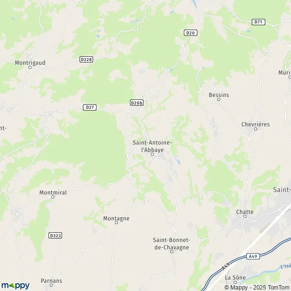 Plan saintantoinelabbaye carte de saintantoinelabbaye (38160