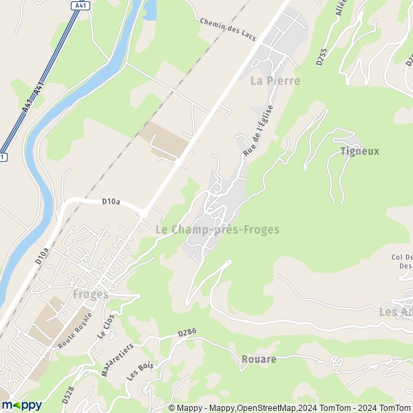 La carte pour la ville de Le Champ-près-Froges 38190