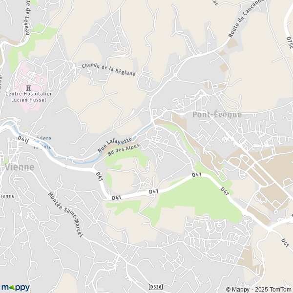 Carte Faubourg de Grenoble, 38200 Vienne