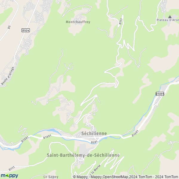 La carte pour la ville de Séchilienne 38220