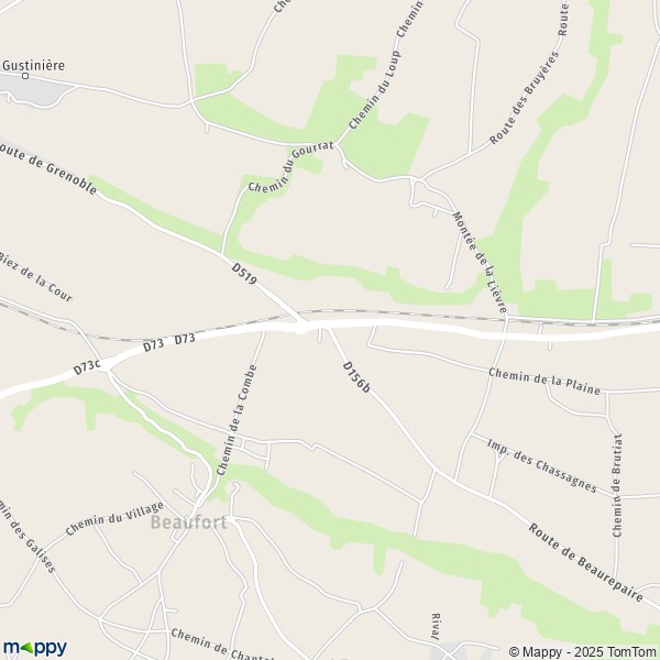 Carte Le Contant, 38270 Beaufort