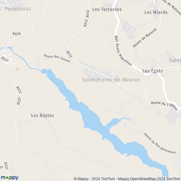La carte pour la ville de Saint-Pierre-de-Méaroz 38350