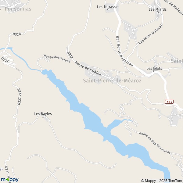 La carte pour la ville de Saint-Pierre-de-Méaroz 38350