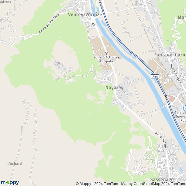 La carte pour la ville de Noyarey 38360