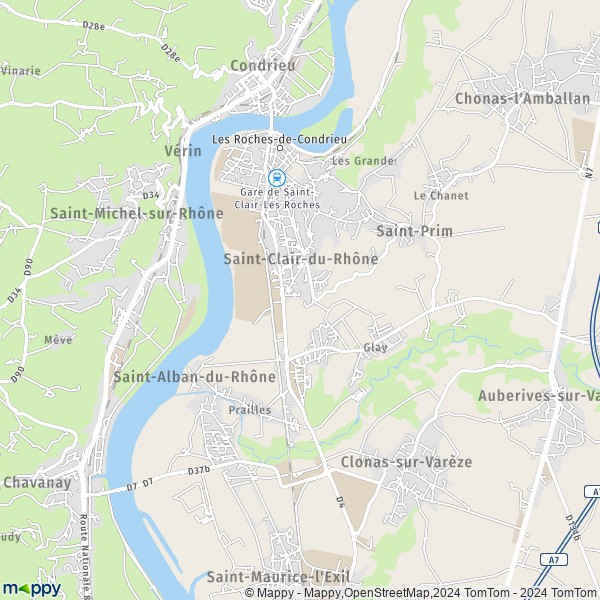 La carte pour la ville de Saint-Clair-du-Rhône 38370