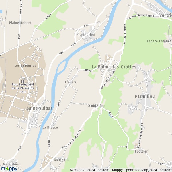 La carte pour la ville de La Balme-les-Grottes 38390