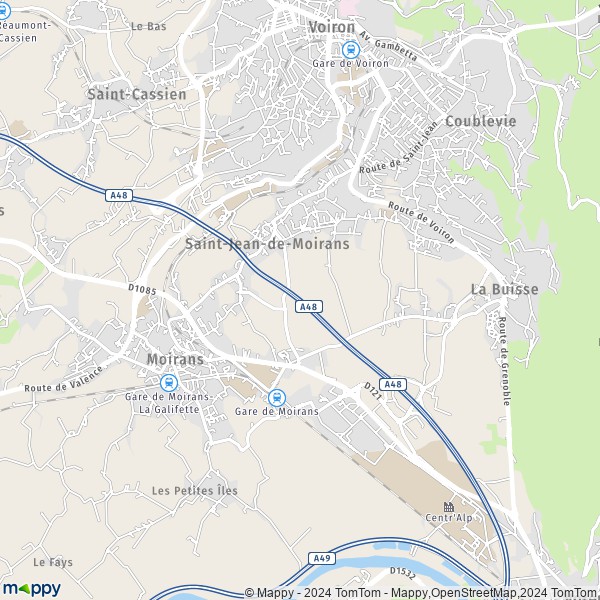 La carte pour la ville de Saint-Jean-de-Moirans 38430