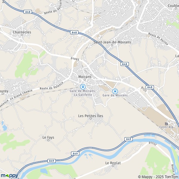 Carte Z.A. de la Gare, 38430 Moirans