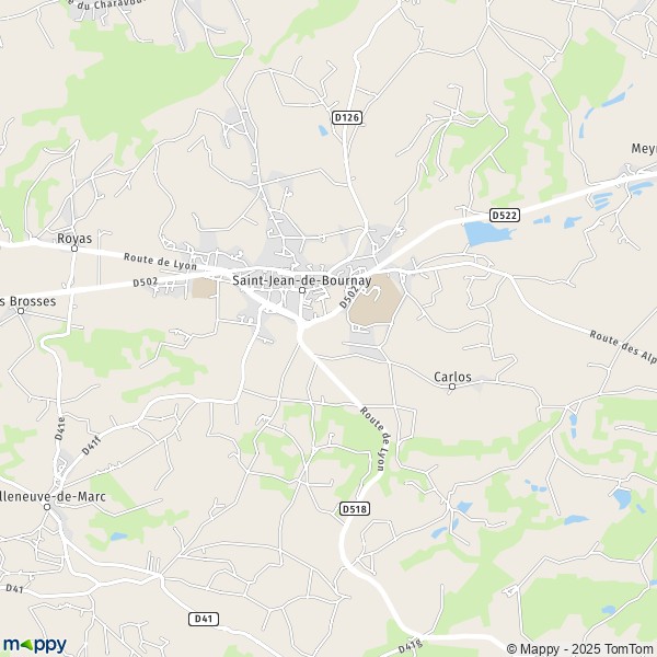 Carte Bournay, 38440 Saint-Jean-de-Bournay