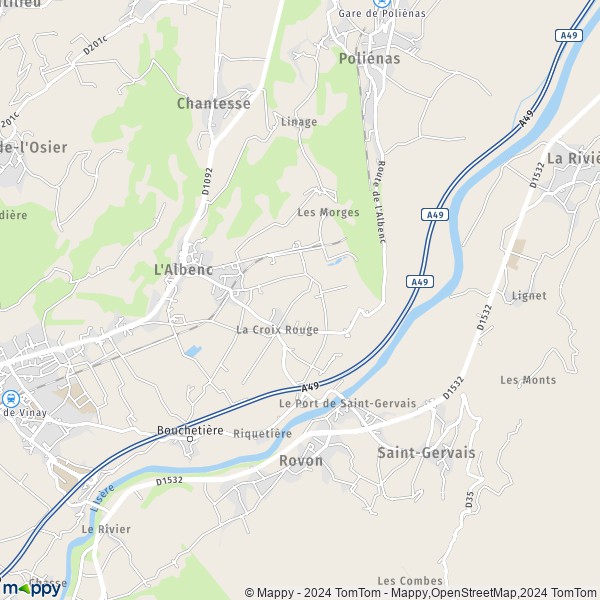 La carte pour la ville de L'Albenc 38470