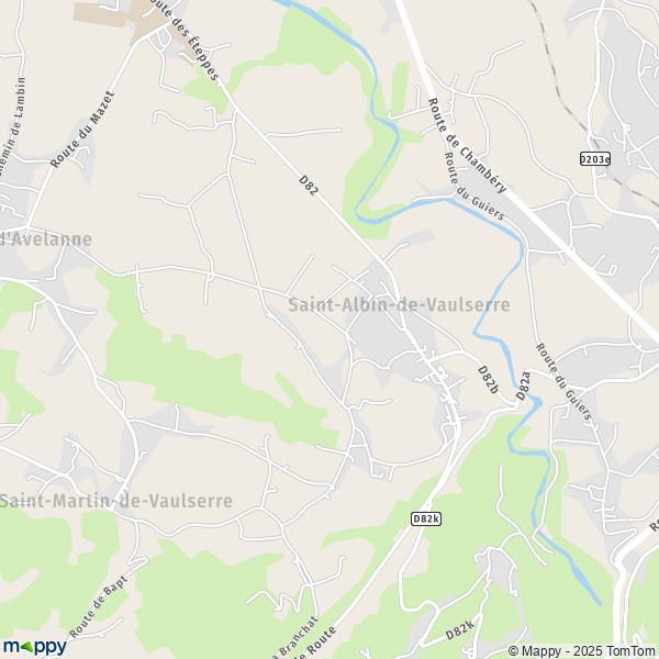 La carte pour la ville de Saint-Albin-de-Vaulserre 38480