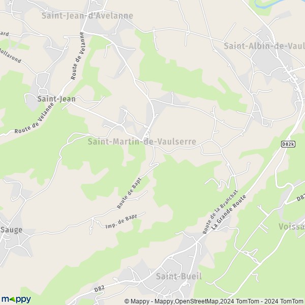 La carte pour la ville de Saint-Martin-de-Vaulserre 38480