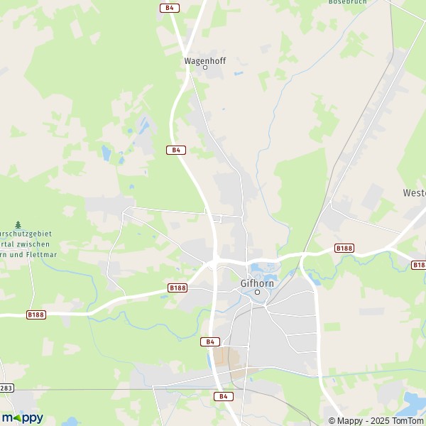 La carte pour la ville de 38518-38559 Gifhorn