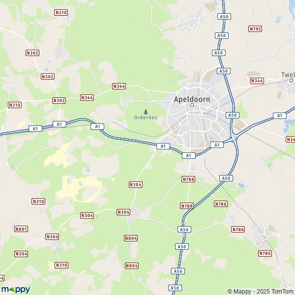 La carte pour la ville de Apeldoorn 3852-8171