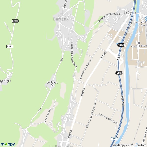 Carte La Papette, 38530 La Buissière