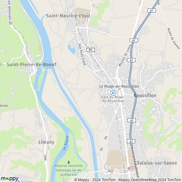 La carte pour la ville de Le Péage-de-Roussillon 38550