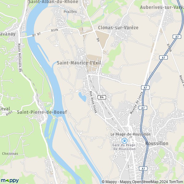La carte pour la ville de Saint-Maurice-l'Exil 38550