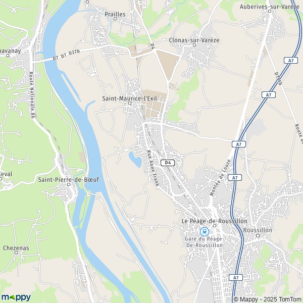 La carte pour la ville de Saint-Maurice-l'Exil 38550