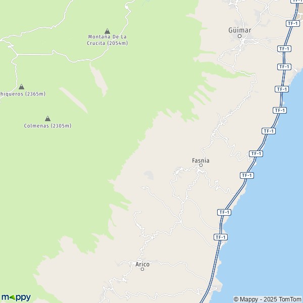 La carte pour la ville de 38570-38592 Fasnia