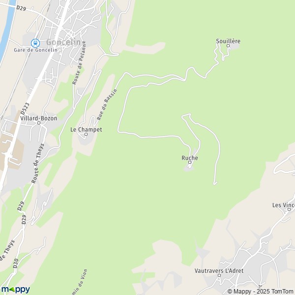 Carte L'Adret, 38570 Goncelin