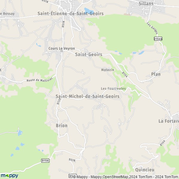 La carte pour la ville de Saint-Geoirs 38590