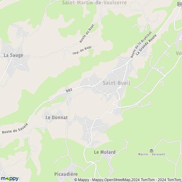 La carte pour la ville de Saint-Bueil 38620
