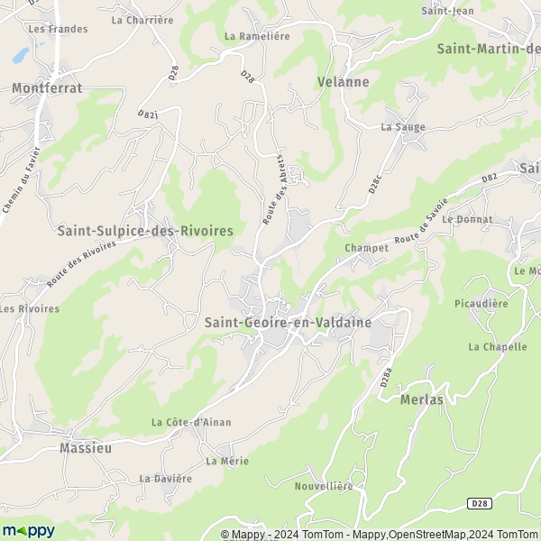 La carte pour la ville de Saint-Geoire-en-Valdaine 38620