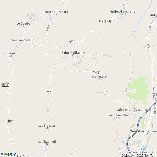 Plan SaintGuillaume carte de SaintGuillaume (38650) et infos pratiques