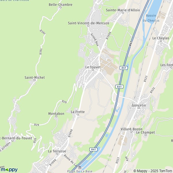 La carte pour la ville de Le Touvet 38660