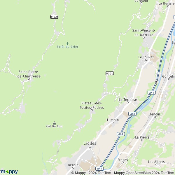 La carte pour la ville de Saint-Hilaire-du-Touvet, 38660 Plateau-des-Petites-Roches