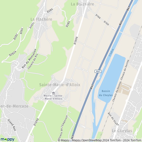 La carte pour la ville de Sainte-Marie-d'Alloix 38660