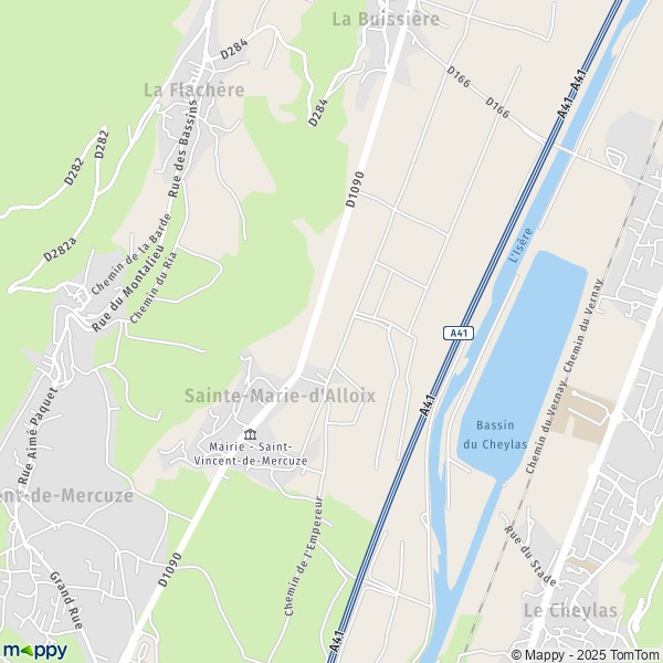 La carte pour la ville de Sainte-Marie-d'Alloix 38660