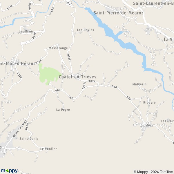 La carte pour la ville de Saint-Sébastien, 38710 Châtel-en-Trièves
