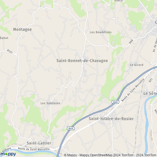 La carte pour la ville de Saint-Bonnet-de-Chavagne 38840