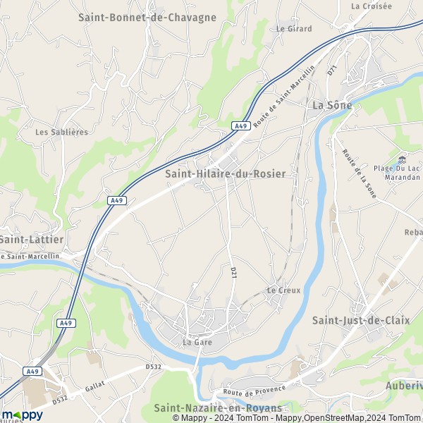 La carte pour la ville de Saint-Hilaire-du-Rosier 38840