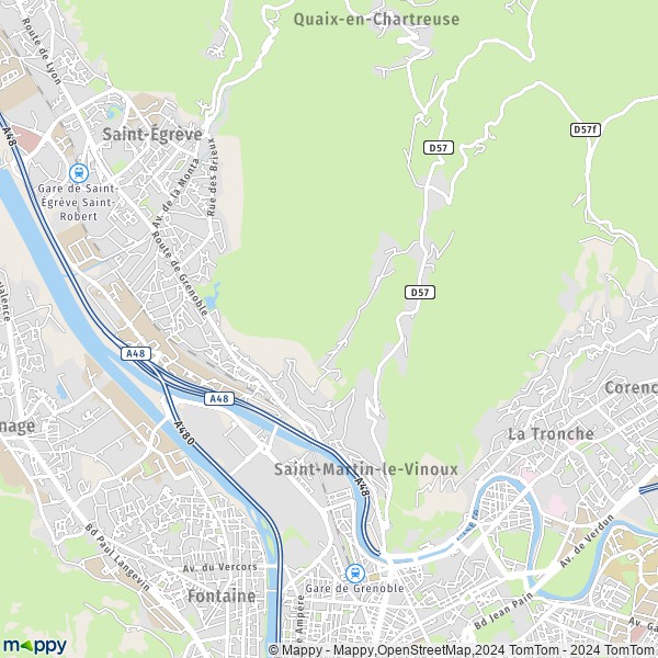La carte pour la ville de Saint-Martin-le-Vinoux 38950