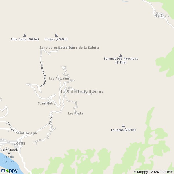 La carte pour la ville de La Salette-Fallavaux 38970