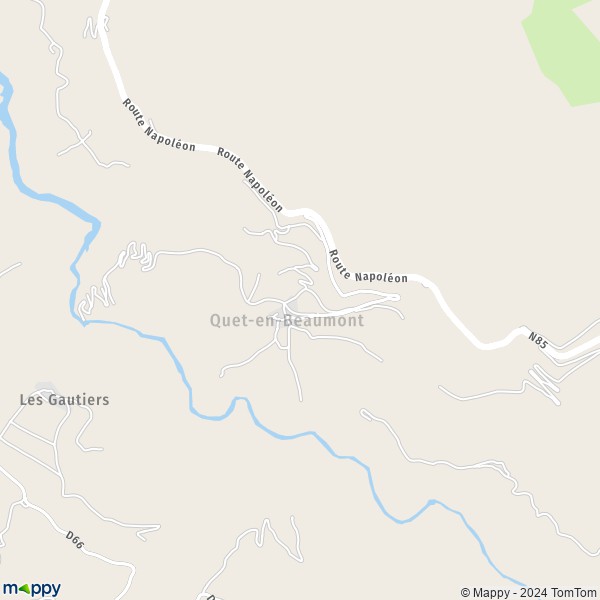 La carte pour la ville de Quet-en-Beaumont 38970
