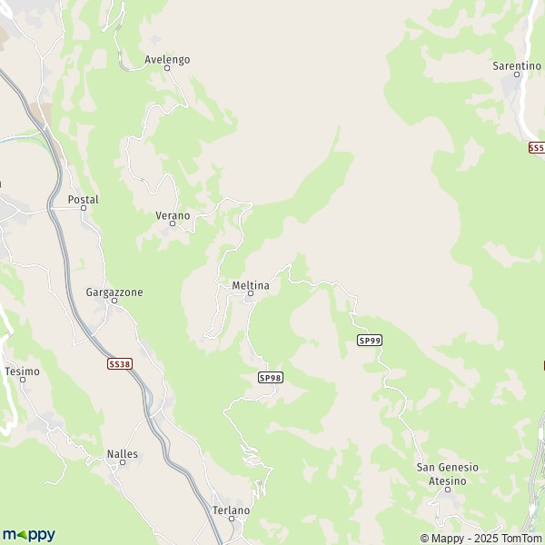 La carte pour la ville de Meltina 39010