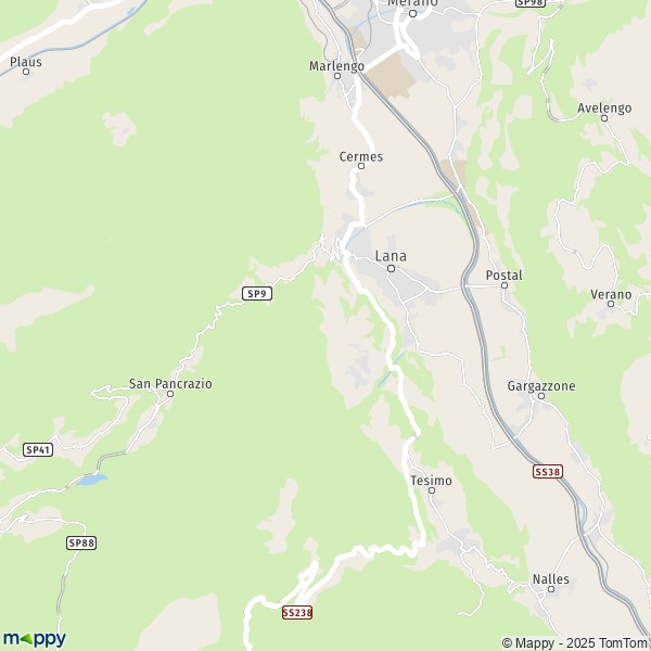 La carte pour la ville de Lana 39011