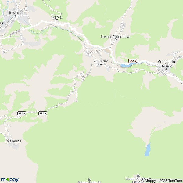 La carte pour la ville de Valdaora 39030