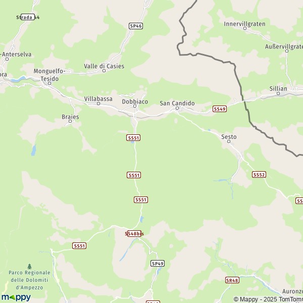 La carte pour la ville de Dobbiaco 39034