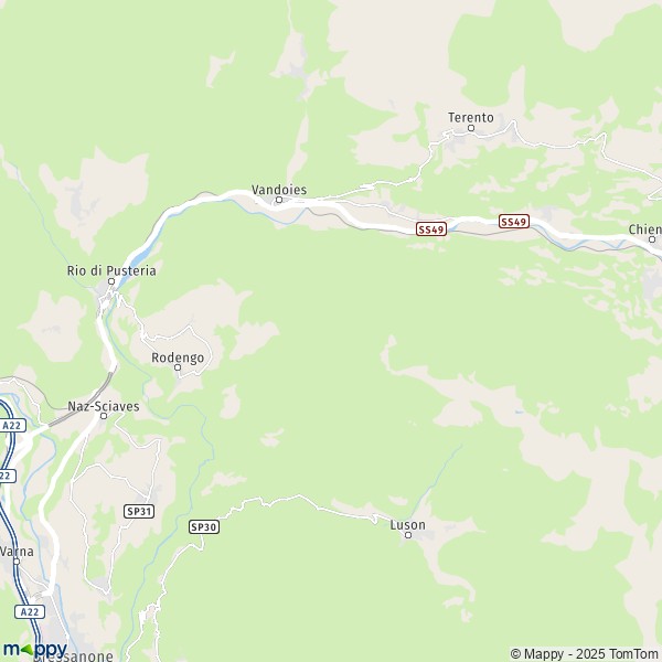 La carte pour la ville de Rodengo 39037