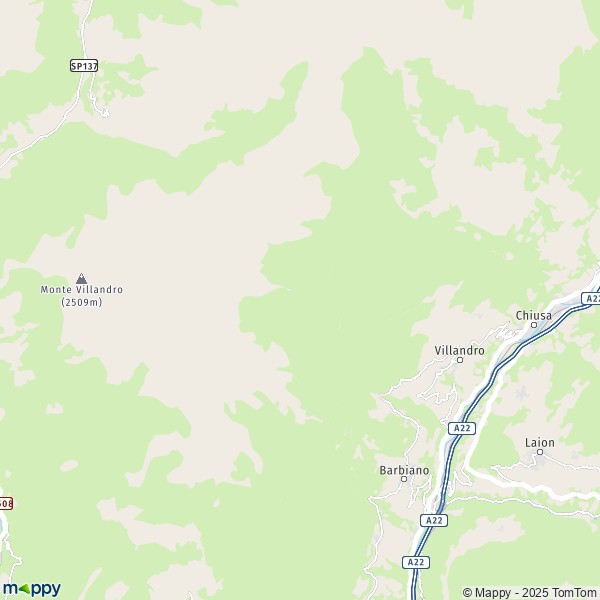 La carte pour la ville de Villandro 39040